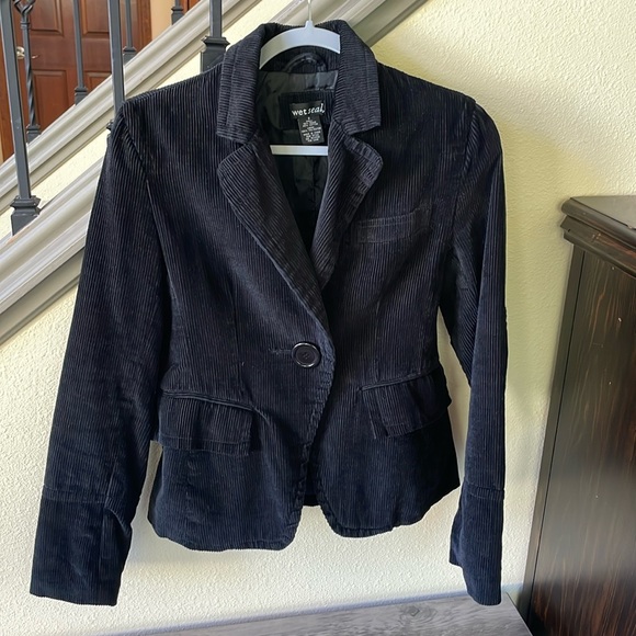 Vintage Wet Seal Corduroy Gray/Black Blazer Size Small - Picture 5 of 14